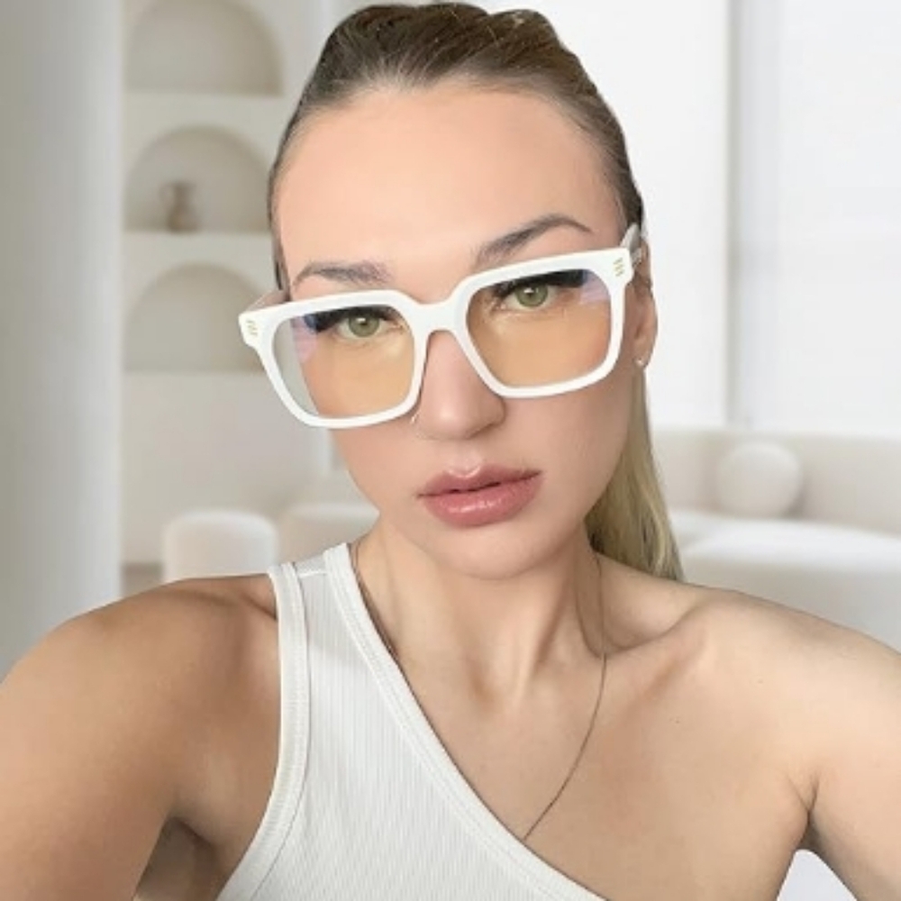 Blue Light Blocking Computer Eyewear Glasses White Frame